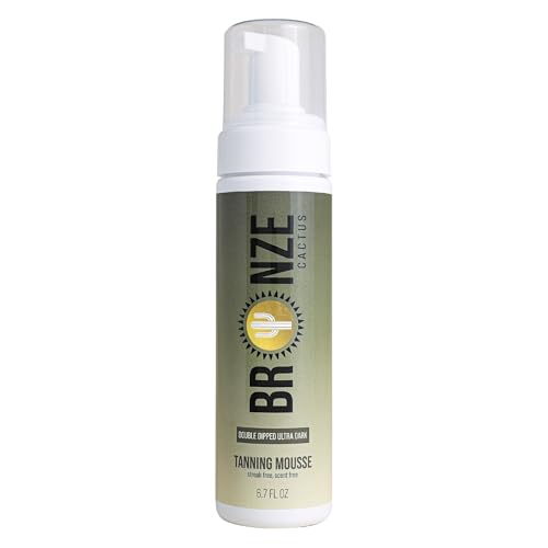 Bronze Cactus Double Dipped Ultra Dark Tanning Mousse - Easy, Fast, Non-Sticky, Non-Scented, Buildable, Deep Bronze Tan