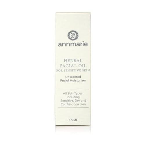 Annmarie Skin Care Herbal Facial Oil For Sensitive Skin - Unscented Facial Oil With Squalane, Sacha Inchi Oil + Camellia Seed Oil (15Ml / 0.5 Fl Oz)