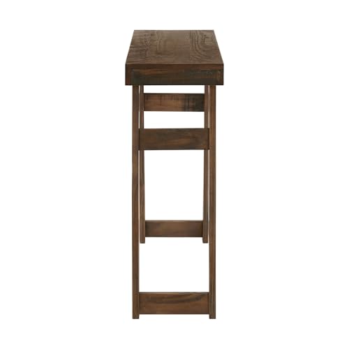 Brown Solid Wood Console Table - 36 Inch Narrow Entryway Sofa Table