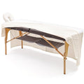 Massage Table Skirt,Massage Face Rest Cover,and Massage Table Under Storage 3pcs Set,SPA Bed Cover,Bed Valance,Soft and Stretchable Fabric Fit Different Size (Khaki)
