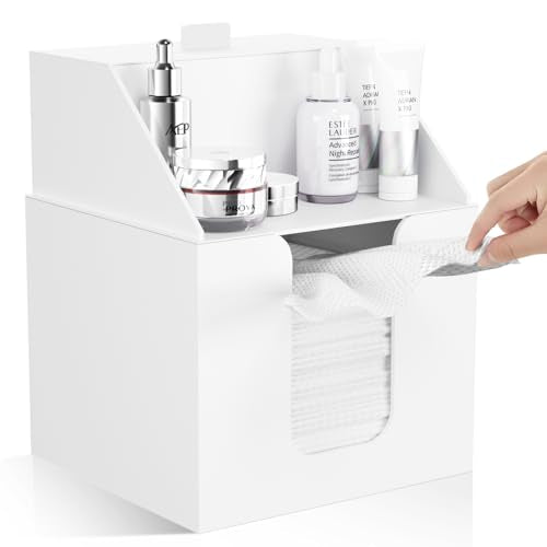 Double Layer Face Towel Holder - Premium Acrylic, Matte White - Space Saving Bathroom Organizer