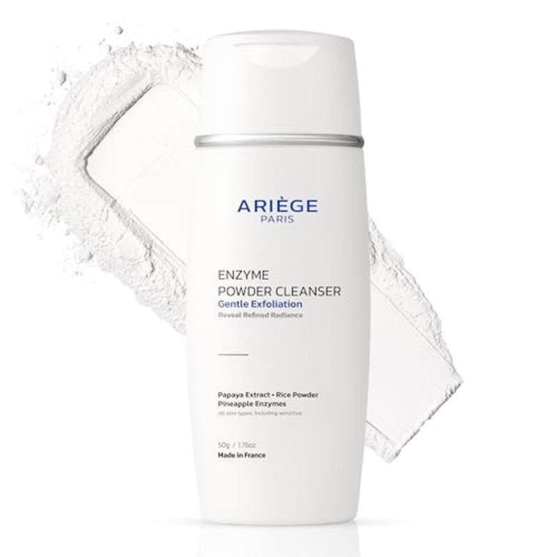 Gentle Face Cleanser Enzyme Powder Face Wash, Rice Cleanser and Rice Exfoliator for Face, Water-Activated Travel Face Wash, 99.8 Percent Natural, Made in France
