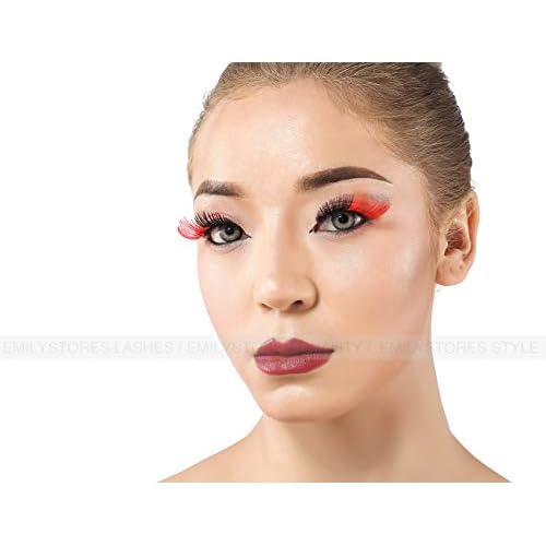 Red Black Eyelashes For Queen of Hearts Costume Accessories Halloween Lashes 1 Pair