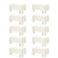 Ivory 10-Pack Tablecloths for Rectangle Tables 70 x 120 Inches - Wrinkle-Resistant