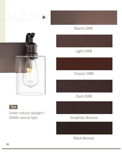Oil Rubbed Bronze 3-Light Bathroom Vanity Light with Clear Glass Shades - 20 Inch, Modern Fixture