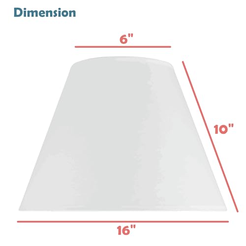 Cream Linen Empire Box Pleated Lamp Shade - 6" Top x 16" Bottom x 10" Slant, Spider Fitter, Large