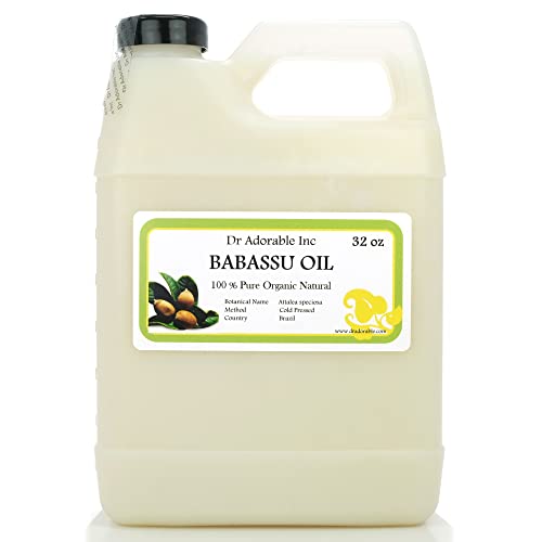 Pure Organic Babassu Oil 32 Fl Oz - Deep Moisturizing Hair & Skin Oil