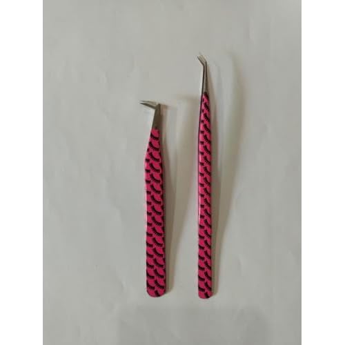 Fiber Tip Eyelash Extension Tweezers (Magenta)