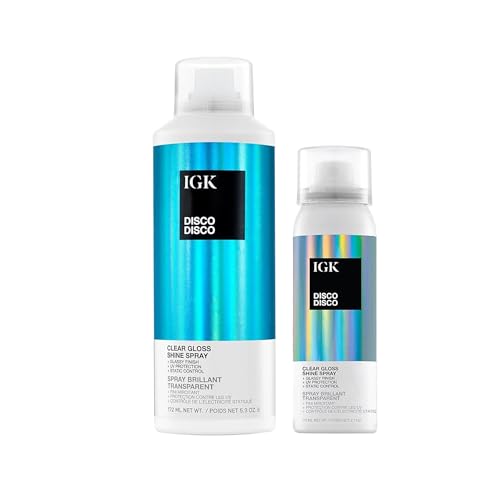 Lightweight High-Shine Hair Spray Set - 5.3 oz + 2.1 oz Travel Size, Gloss & UV Protection
