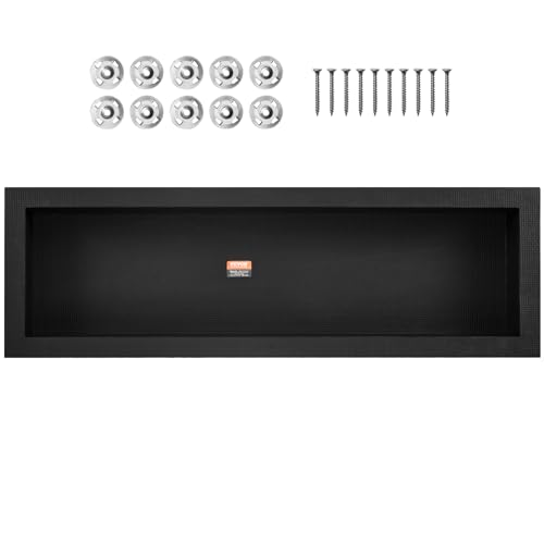 16x50 Inch Waterproof Shower Niche with Single Shelf Wall-Inset Recessed Organizer Black