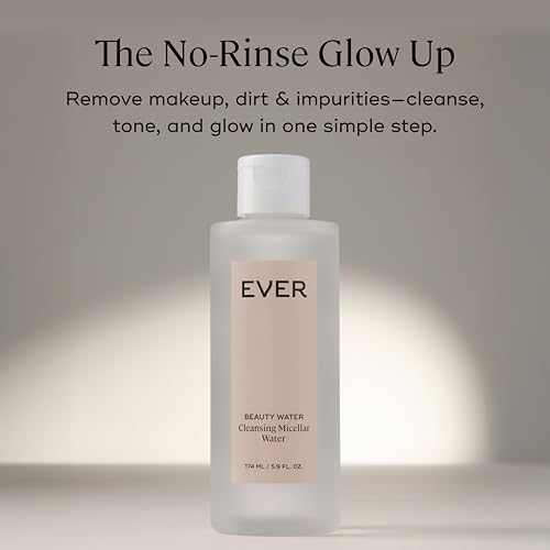 Ever Beauty Water Micellar Cleanser & Eye Makeup Remover - Rose Water, Hydrating, Sensitive Skin, 5.9 fl oz