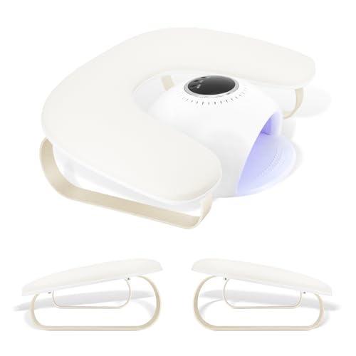 U-Shaped Nail Technician Arm Rest Stand with Aluminum Alloy Holder - Manicure Support Pillow