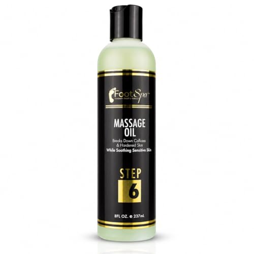 Foot Spa Pedicure Massage Oil with Callus Care - Cooling, 8 oz