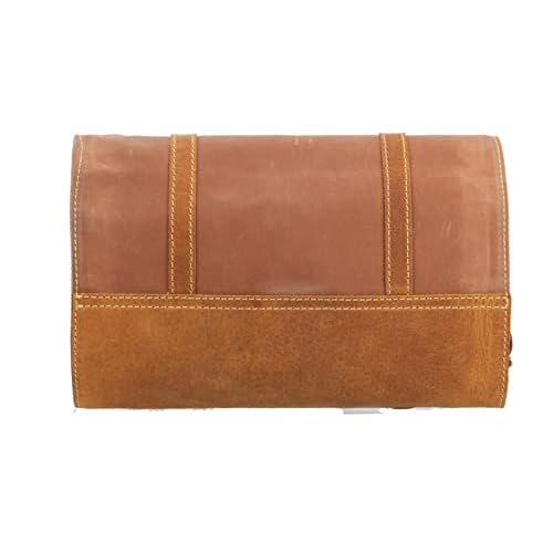 Gusti wash bag Leather-Rodney Toiletry bag wash bag sponge bag toiletries bag washbag make-up bag makeup bag cosmetic bag womens mens brown leather and canvas