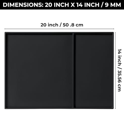 Large Professional Barber Mat 20x14 Inches Non-Slip Counter Pad for Clippers & Tools