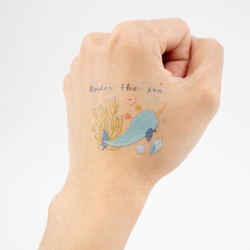 Cheerland Mermaid Temporary Tattoos Under the Sea Creature Stickers Underwater Arts for Ocean Theme Birthday Decoration Beach Baby Shower Picnic School Rewards Party Favors 108pcs