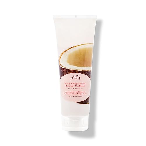 100% PURE Honey & Virgin Coconut Restorative Conditioner 8 Fl Oz – Hydrating, Nourishing Natural Hair Care