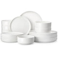 Ivory White 18-Piece Porcelain Dinnerware Set for 6 - Plates & Bowls
