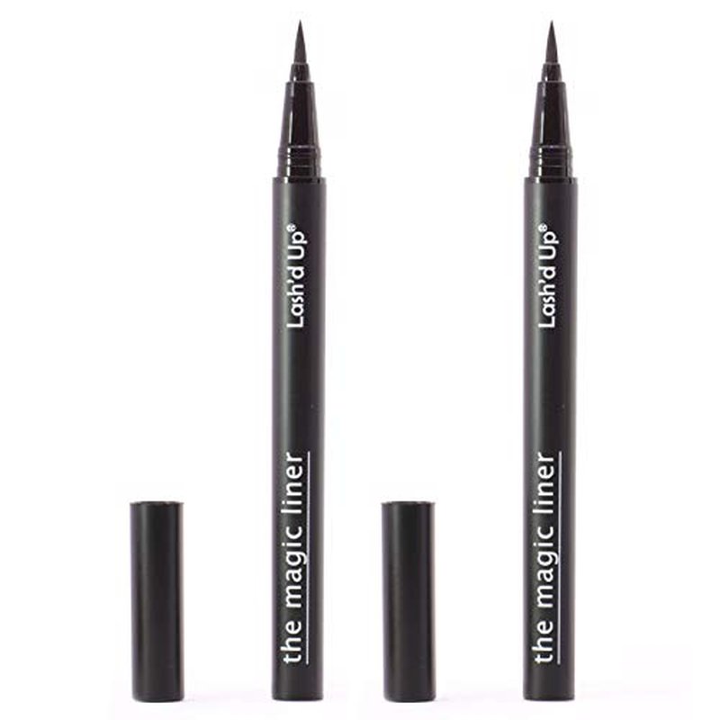 Lash'd Up Magic Glue Liner, Full-size 0.032 Oz., bonds with all false lashes, no glue no magnets needed, Extra Strong (Black + Black) (2 PCS)