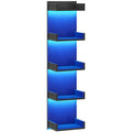 Black 45.7-Inch LED Floating Wall Shelf with Lights - Modern Storage