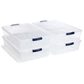 42 Qt Stackable Plastic Storage Bins with Latching Lids - 4 Pack
