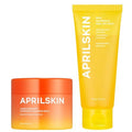 APRILSKIN Deep Clean & Glow Duo : Carrotene IPMP¢â Hydromelt Cleansing Balm & Calendula Flower-Infused Peel Off Mask, Thorough Cleansing and Radiant Skin Care