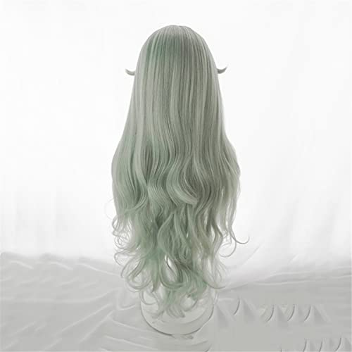 Adult Wavy Wig with Bangs for Halloween and Parties - Green