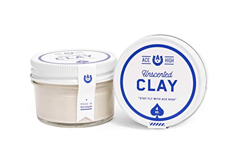 Unscented Hair Clay for Men - Strong Hold Matte Finish 4 oz - Ace High