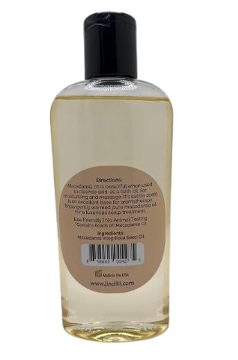 Jindilli - Pure Macadamia Oil | Cold-Pressed, Filtered, All-Natural, Vegan, Non-GMO, Hexane-Free, Cruelty-Free - Multipurpose Moisturizer (7.5 oz)