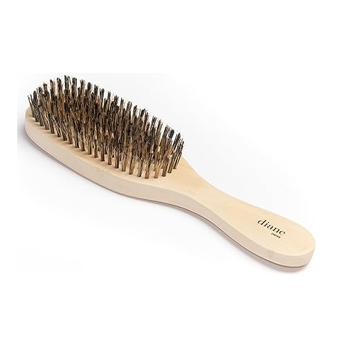 Diane Reinforced Boar Bristle Wave Brush for Men and Barbers ? Hard Bristles for Thick to Coarse Hair ? Use for Detangling, Smoothing, Wave Styles, Restore Shine and Texture