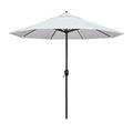 California Umbrella 9' Round Aluminum Patio Umbrella with White Olefin Fabric, Auto Tilt & Crank Lift - White