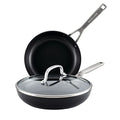 KitchenAid 3-Piece Hard Anodized Induction Nonstick Frying Pan Set with Lids, 8 & 10 Inch Skillets
