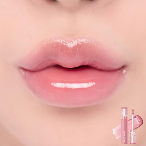 rom&nd GLASTING COLOR GLOSS 01 PEONY BALLET - K-Beauty Viral Plumping Lip Gloss | Mirror Shine, Hydrating, Non-Sticky, Long-Lasting "Bunny Tongue" Light Pink for Soft Girl Aesthetic