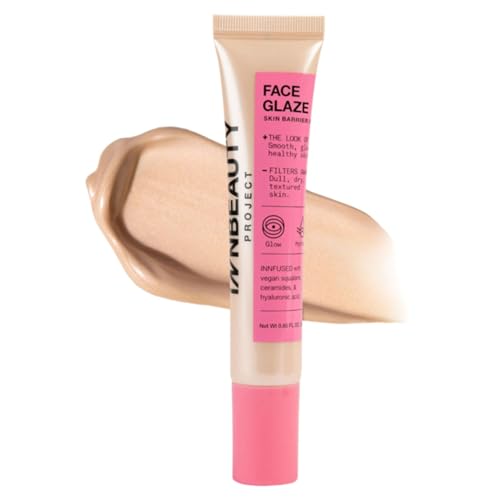 Innbeauty Project Face Glaze, Highlighting Cream, Skin Barrier Protect & Glow Moisturizer with Ceramides & Hydrating Actives, 0.85 OZ (25ml)