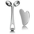 Yeamon Gua Sha Facial Tools and Face Roller Set, Facial Massage Tool for Women¡¯s Skincare Routine,Cooling Stainless Steel Face Sculpting Eyes Roller Guasha for Daily Use or Self-Care Gift for Women