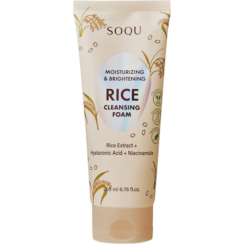 Rice Foam Cleanser with Niacinamide & Hyaluronic Acid ? Gentle Korean Face Wash for Hydrating & Brightening ? Made in Korea ? 200ml