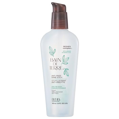 Anti-Frizz Hair Serum - Silky Shine & Frizz Control with Argan & Monoi Oils - 3.4 Fl Oz - Variation of Shine Serum