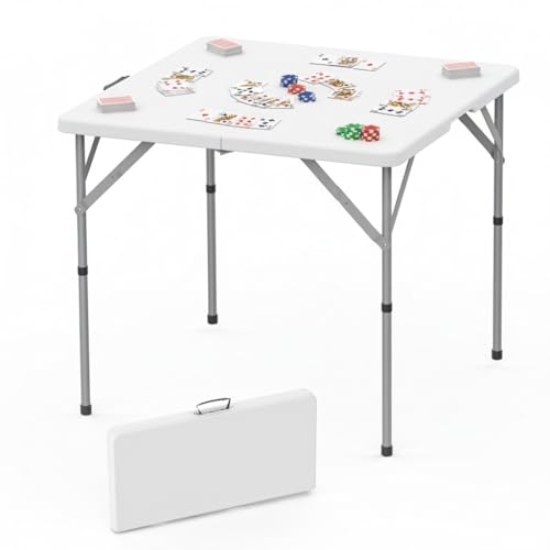 34-Inch Square Folding Card Table with Handle & Safety Lock - 3ft W-1T Variation