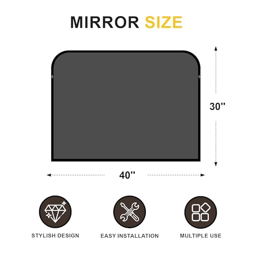 Bathroom Vanity Mirror Wall 40x30 Inch Black Metal Frame - Black / 30"L x 40"W