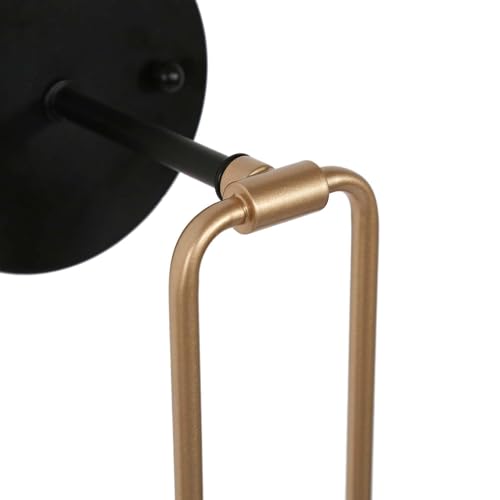 KSANA Black & Gold Wall Sconce - 1-Light Mid-Century Modern Wall Lighting for Bedroom & Living Room, Clear Globe Shade