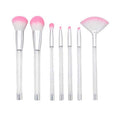 minkissy Transparent Makeup Brush Set with 7 Diy Empty Tube Handles Clear Cosmetic Brush Kit for Professional and Everyday Use 6.69 Inch
