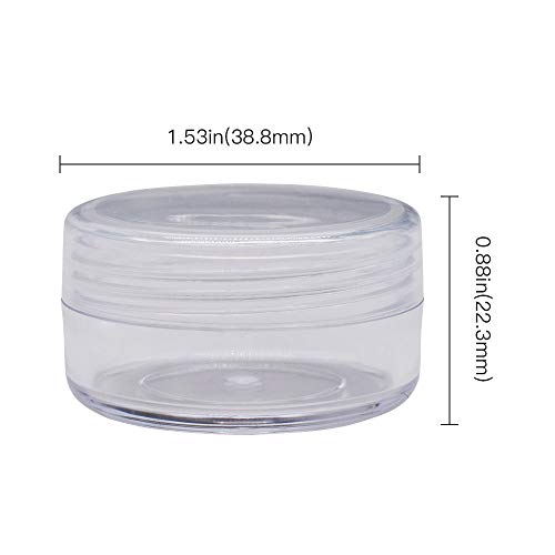 100 Pack Clear Plastic Cosmetic Jars - 10g Makeup & Nail Powder Containers
