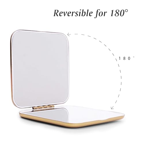 Gold Compact Mirror Bulk 12 Pack - Double-Sided 1X/2X Magnifying Pocket Travel Mirrors for Purse - Daricano