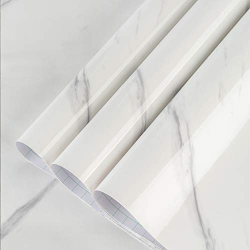 White Marble Wallpaper Countertop Peel & Stick 31.5x354in – BAYYA, 31.5"x354" (Large White Granite)