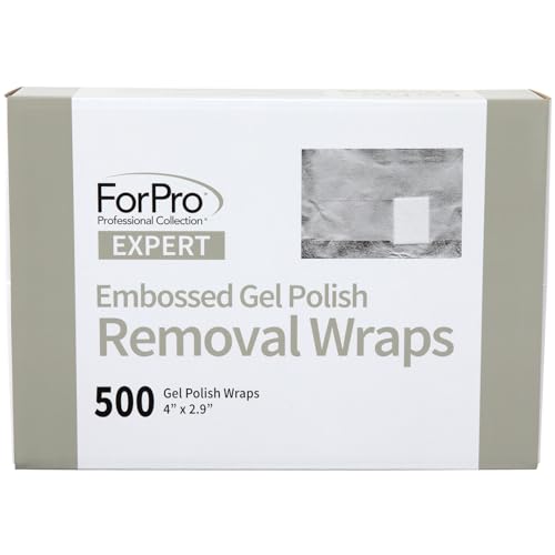 500 Count Gel Polish Removal Wraps - Embossed Foil & Cotton Pads for Nail Art Removal - 4" x 2.9" - Variation of THIS listing