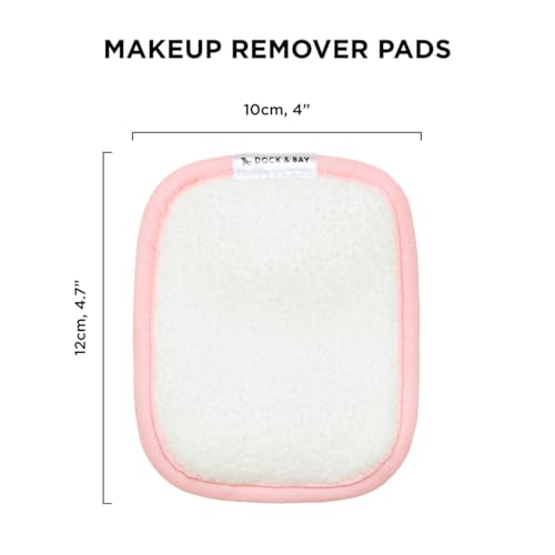 Dock & Bay Reusable Makeup Pads - Face & Skin Cleaner - Ultra Soft, Washable - 6 Pack with Included Wash Bag - (12x10cm) - Assorted Colors