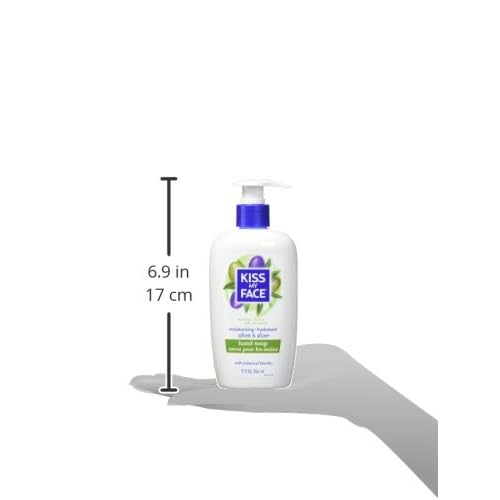 Kiss My Face Moisture Liquid Hand Soap, Green, Olive Oil & Aloe Vera, 54 Fl Oz, Pack of 6
