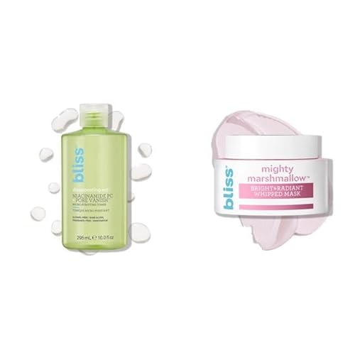 Bliss Disappearing Act Toner + Mighty Marshmallow Mask | Pore Minimizing & Radiance-Boosting Duo
