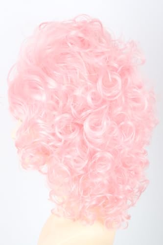 Pink 60s Beehive Bouffant Wig - Voluminous Retro Curly Costume Hair - Pink1