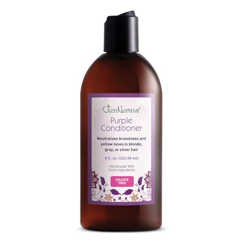 Purple Conditioner for Blonde Silver Hair - Eliminates Brassiness, Hydrates & Repairs - 8 oz
